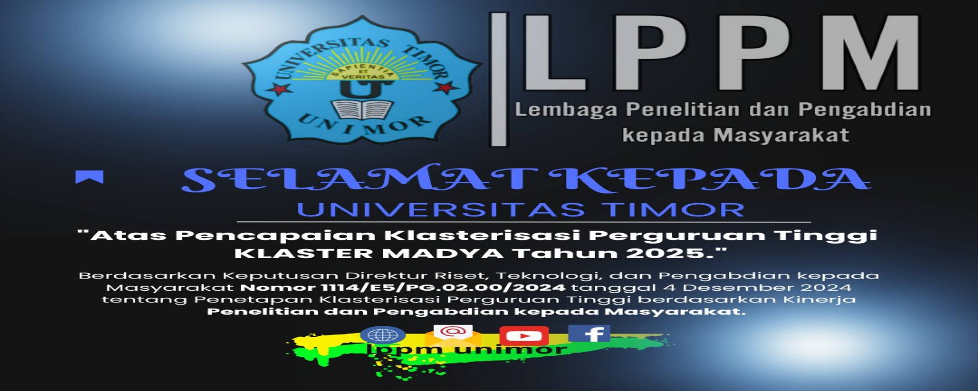 KLASTERISASI SEBAGAI PT DENGAN KLASTERISASI MADYA TAHUN 2025