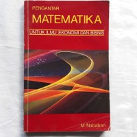 Pengantar Matematika : untuk ilmu ekonomi dan bisnis